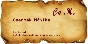 Csermák Mónika névjegykártya